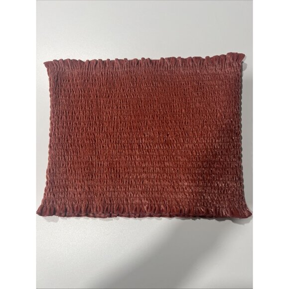 Hollister Tube Top Strapless Shirt Velvet Velour Gathered Pink Small - Picture 1 of 7